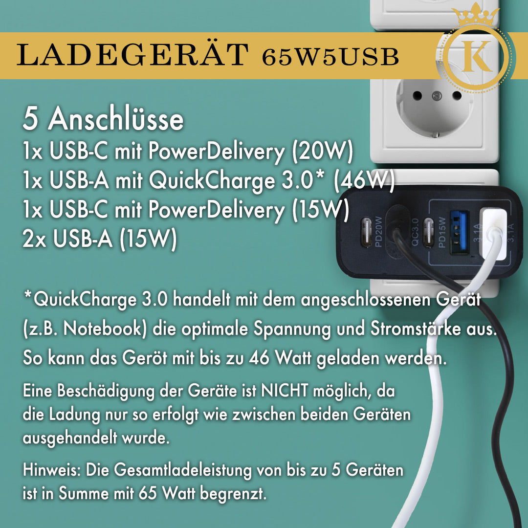 Königsthal Ladegerät 65W5USB